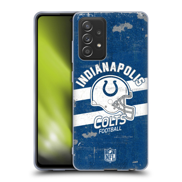NFL Indianapolis Colts Logo Art Helmet Distressed Soft Gel Case for Samsung Galaxy A52 / A52s / 5G (2021)