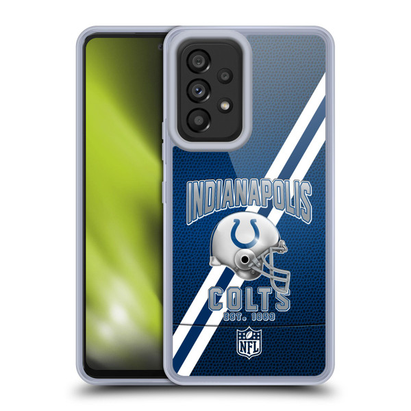 NFL Indianapolis Colts Logo Art Football Stripes Soft Gel Case for Samsung Galaxy A53 5G (2022)