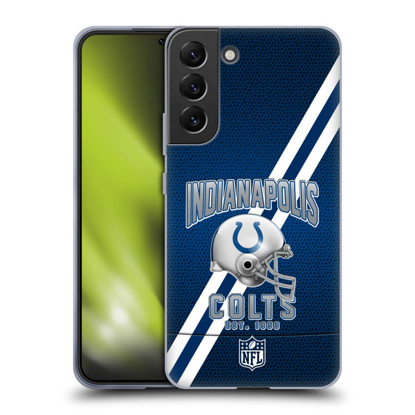 NFL Indianapolis Colts Logo Art Football Stripes Soft Gel Case for Samsung Galaxy S22+ 5G