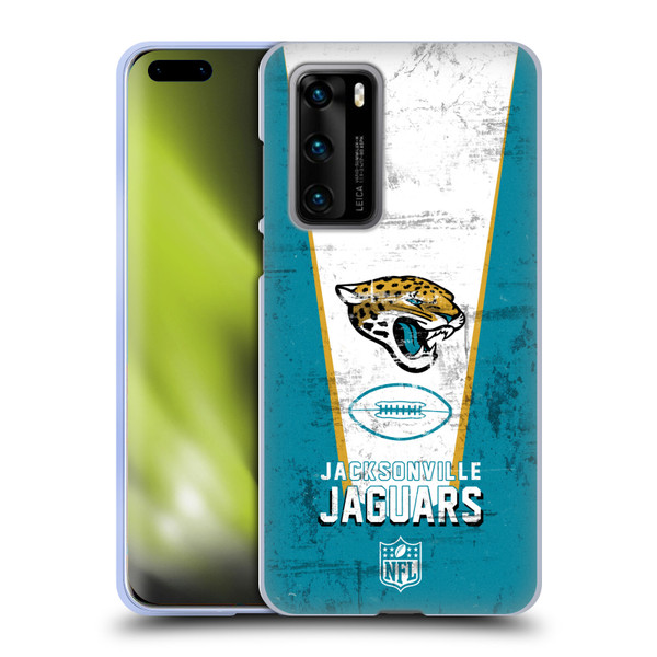 NFL Jacksonville Jaguars Logo Art Banner Soft Gel Case for Huawei P40 5G