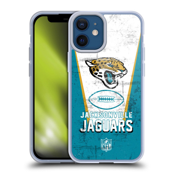 NFL Jacksonville Jaguars Logo Art Banner Soft Gel Case for Apple iPhone 12 Mini