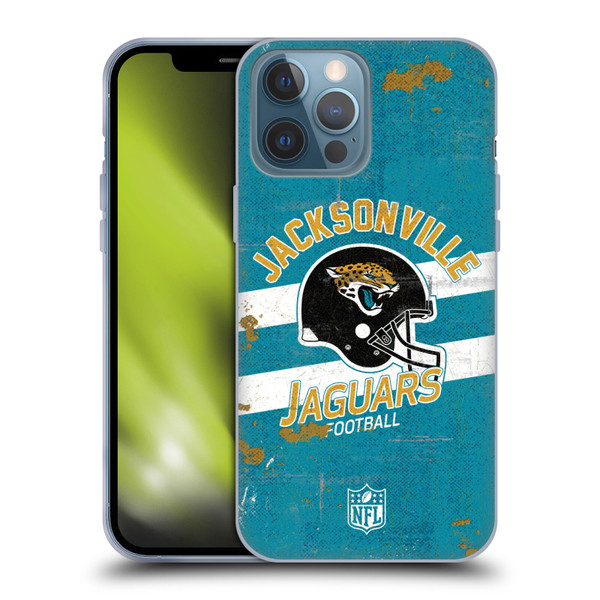NFL Jacksonville Jaguars Logo Art Helmet Distressed Soft Gel Case for Apple iPhone 13 Pro Max