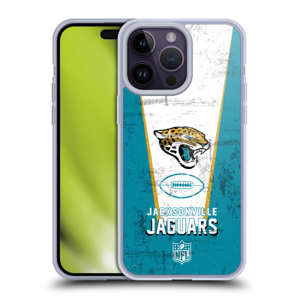 NFL Jacksonville Jaguars Logo Art Banner Soft Gel Case for Apple iPhone 14 Pro Max