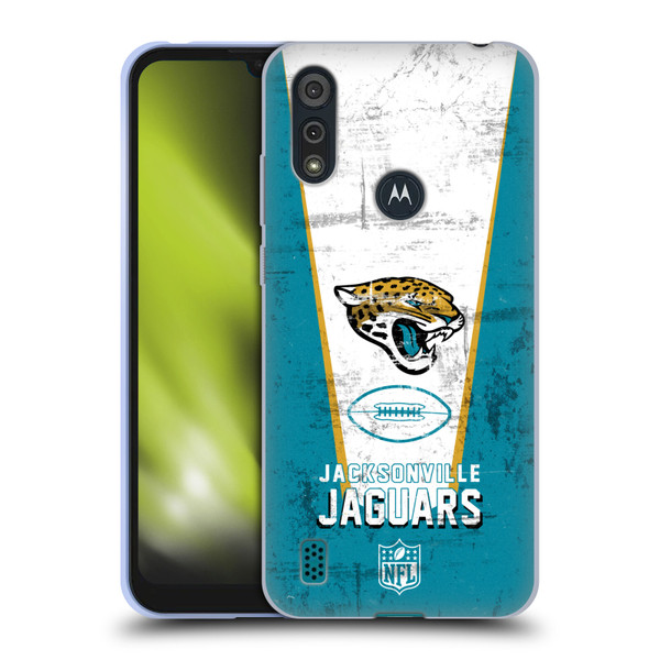 NFL Jacksonville Jaguars Logo Art Banner Soft Gel Case for Motorola Moto E6s (2020)