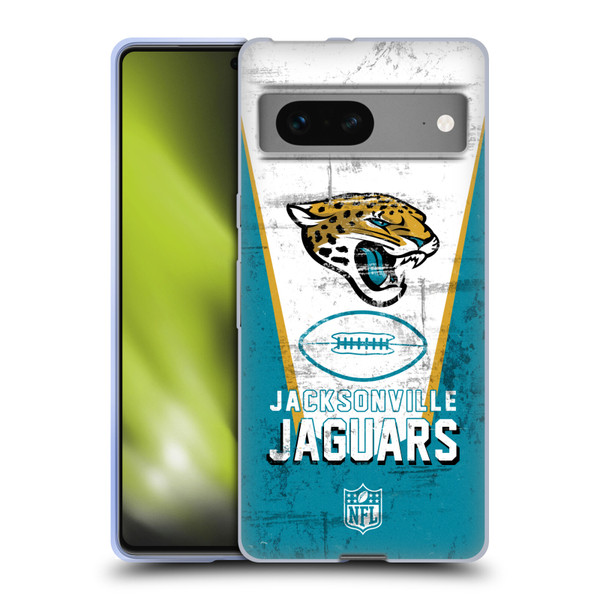 NFL Jacksonville Jaguars Logo Art Banner Soft Gel Case for Google Pixel 7