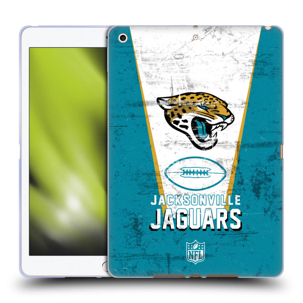 NFL Jacksonville Jaguars Logo Art Banner Soft Gel Case for Apple iPad 10.2 2019/2020/2021