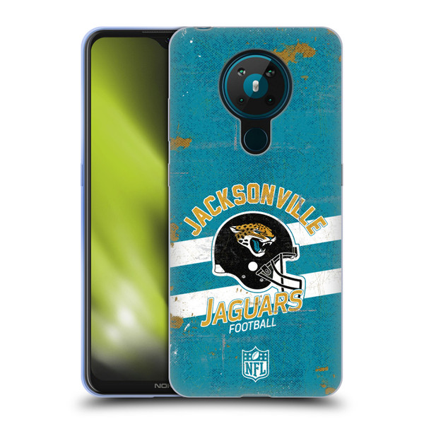 NFL Jacksonville Jaguars Logo Art Helmet Distressed Soft Gel Case for Nokia 5.3