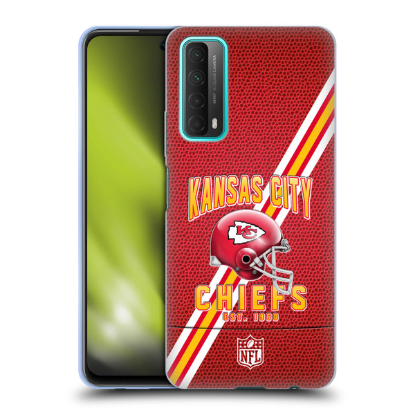 NFL Kansas City Chiefs Logo Art Football Stripes Soft Gel Case for Huawei P Smart (2021)