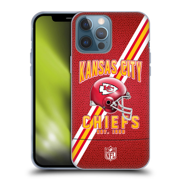 NFL Kansas City Chiefs Logo Art Football Stripes Soft Gel Case for Apple iPhone 13 Pro Max