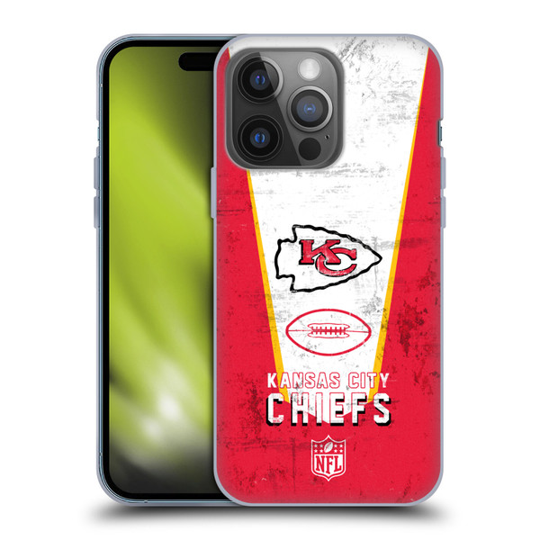 NFL Kansas City Chiefs Logo Art Banner Soft Gel Case for Apple iPhone 14 Pro