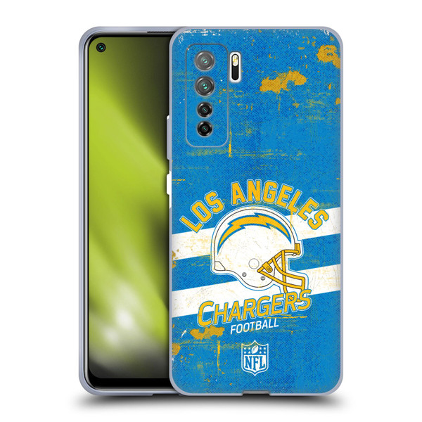 NFL Los Angeles Chargers Logo Art Helmet Distressed Soft Gel Case for Huawei Nova 7 SE/P40 Lite 5G