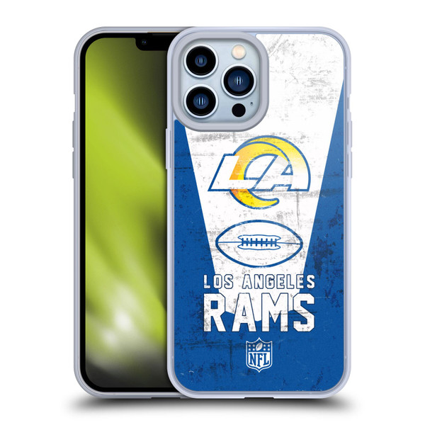 NFL Los Angeles Rams Logo Art Banner 100th Soft Gel Case for Apple iPhone 13 Pro Max
