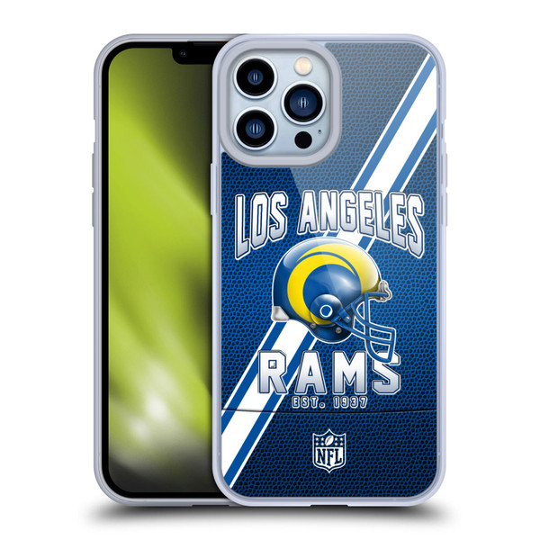 NFL Los Angeles Rams Logo Art Football Stripes 100th Soft Gel Case for Apple iPhone 13 Pro Max