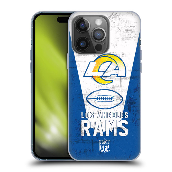 NFL Los Angeles Rams Logo Art Banner 100th Soft Gel Case for Apple iPhone 14 Pro