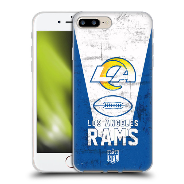 NFL Los Angeles Rams Logo Art Banner 100th Soft Gel Case for Apple iPhone 7 Plus / iPhone 8 Plus