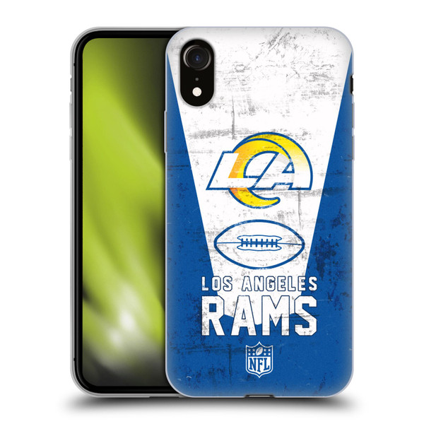 NFL Los Angeles Rams Logo Art Banner 100th Soft Gel Case for Apple iPhone XR