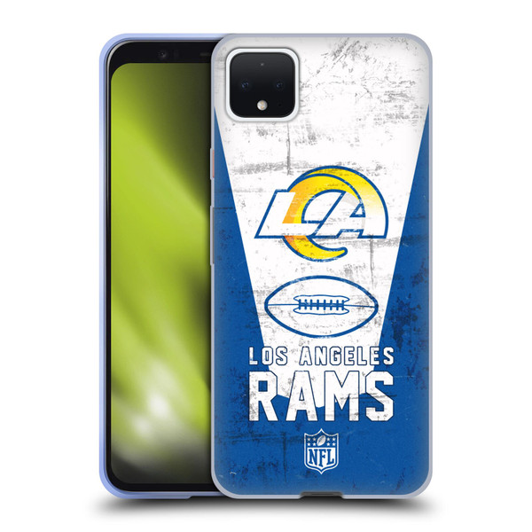 NFL Los Angeles Rams Logo Art Banner 100th Soft Gel Case for Google Pixel 4 XL