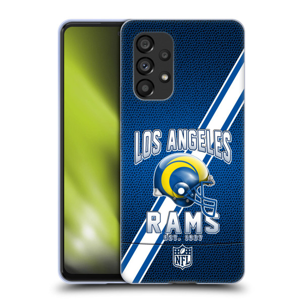NFL Los Angeles Rams Logo Art Football Stripes 100th Soft Gel Case for Samsung Galaxy A53 5G (2022)
