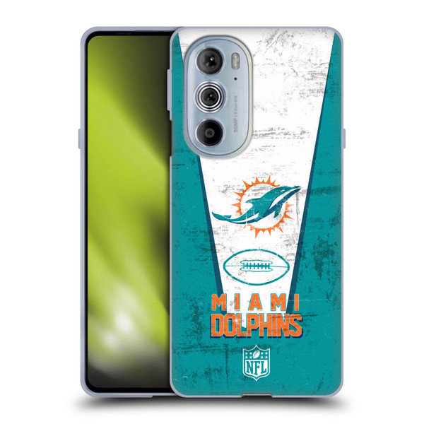 NFL Miami Dolphins Logo Art Banner Soft Gel Case for Motorola Edge X30