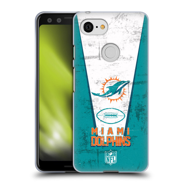 NFL Miami Dolphins Logo Art Banner Soft Gel Case for Google Pixel 3