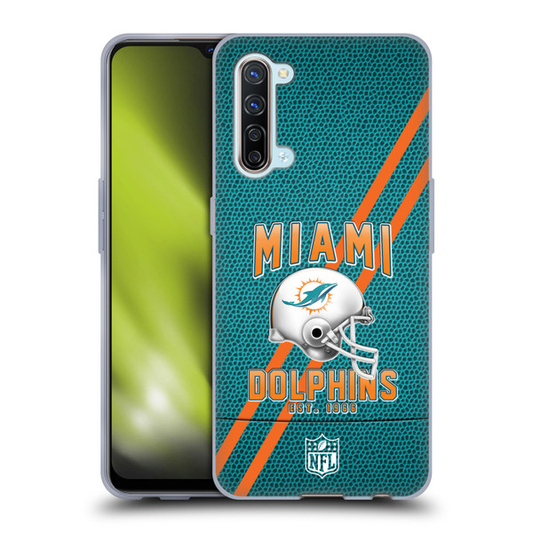 NFL Miami Dolphins Logo Art Football Stripes Soft Gel Case for OPPO Find X2 Lite 5G