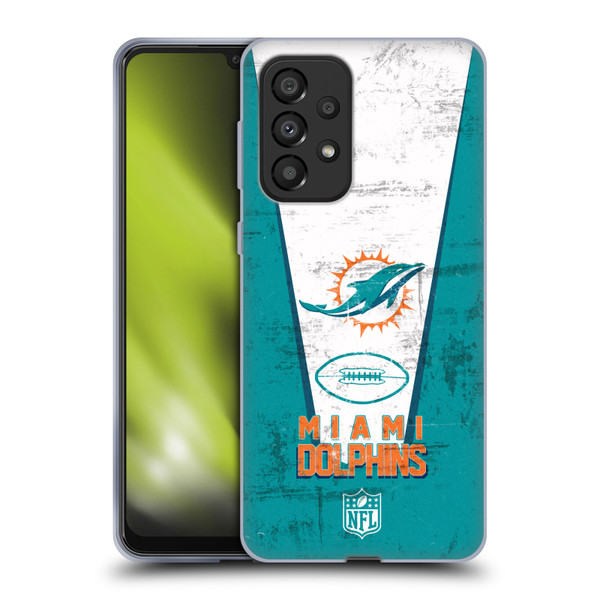 NFL Miami Dolphins Logo Art Banner Soft Gel Case for Samsung Galaxy A33 5G (2022)