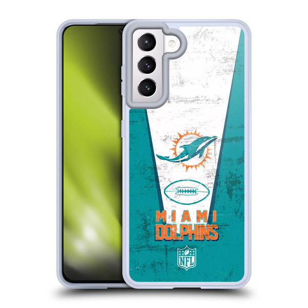 NFL Miami Dolphins Logo Art Banner Soft Gel Case for Samsung Galaxy S21 5G