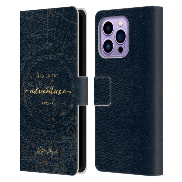 Nature Magick So The Adventure Begins Quote Star Map Leather Book Wallet Case Cover For Apple iPhone 14 Pro Max