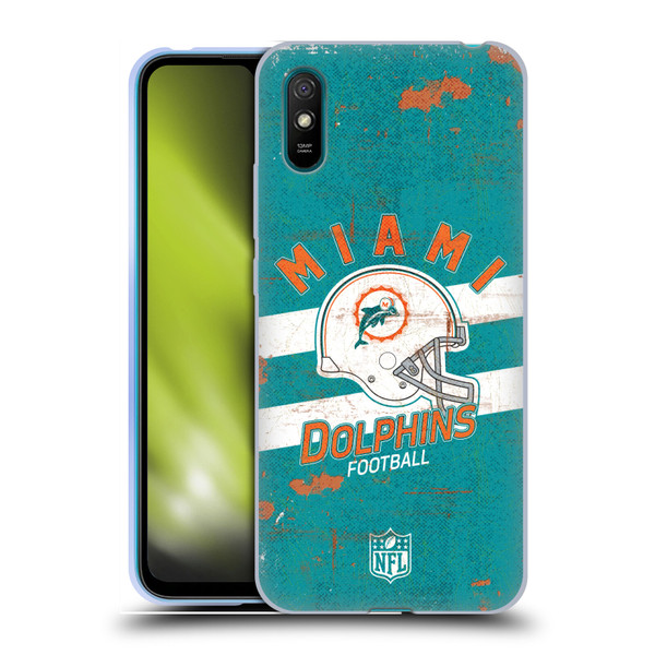 NFL Miami Dolphins Logo Art Helmet Distressed Soft Gel Case for Xiaomi Redmi 9A / Redmi 9AT