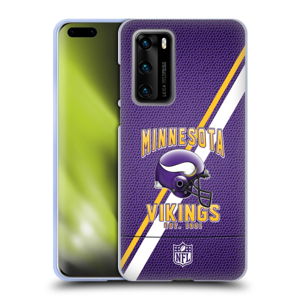 NFL Minnesota Vikings Logo Art Football Stripes Soft Gel Case for Huawei P40 5G