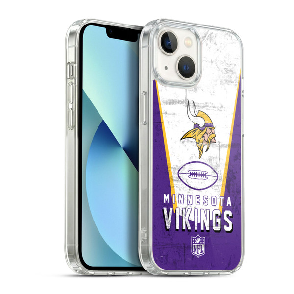 NFL Minnesota Vikings Logo Art Banner Soft Gel Case for Apple iPhone 13