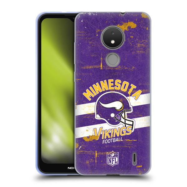 NFL Minnesota Vikings Logo Art Helmet Distressed Soft Gel Case for Nokia C21