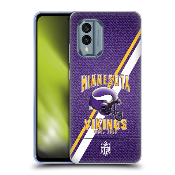 NFL Minnesota Vikings Logo Art Football Stripes Soft Gel Case for Nokia X30