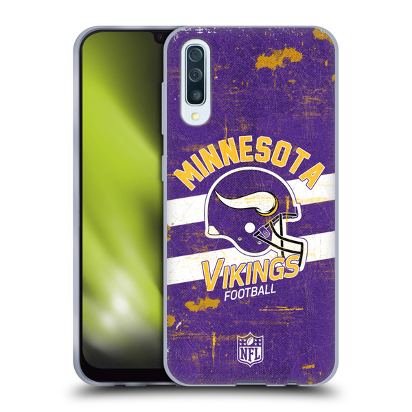 NFL Minnesota Vikings Logo Art Helmet Distressed Soft Gel Case for Samsung Galaxy A50/A30s (2019)