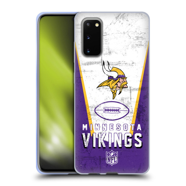 NFL Minnesota Vikings Logo Art Banner Soft Gel Case for Samsung Galaxy S20 / S20 5G