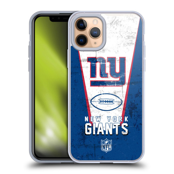 NFL New York Giants Logo Art Banner Soft Gel Case for Apple iPhone 11 Pro