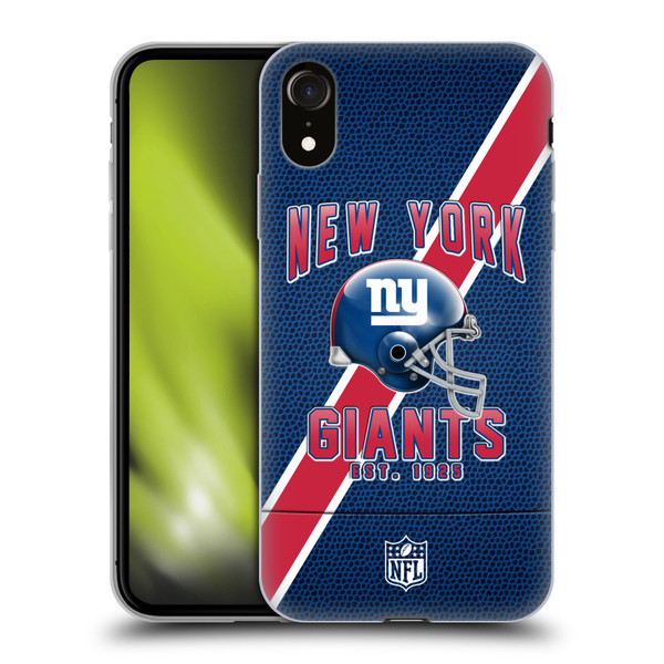 NFL New York Giants Logo Art Football Stripes Soft Gel Case for Apple iPhone XR