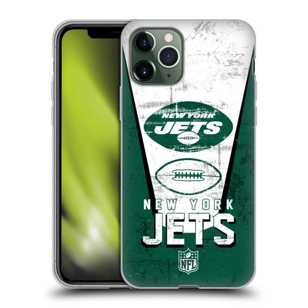 NFL New York Jets Logo Art Banner Soft Gel Case for Apple iPhone 11 Pro