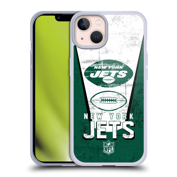 NFL New York Jets Logo Art Banner Soft Gel Case for Apple iPhone 13
