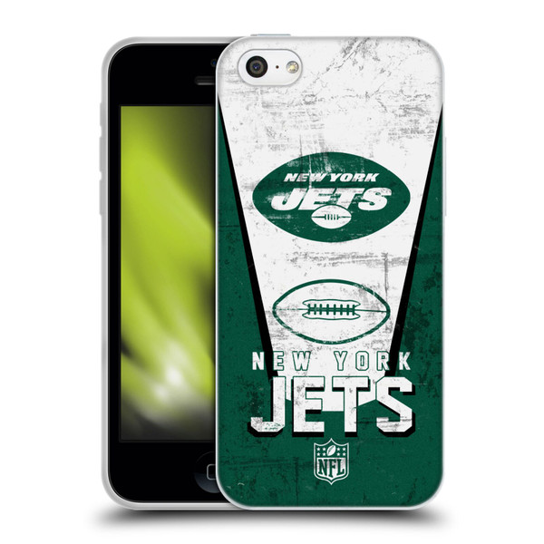 NFL New York Jets Logo Art Banner Soft Gel Case for Apple iPhone 5c