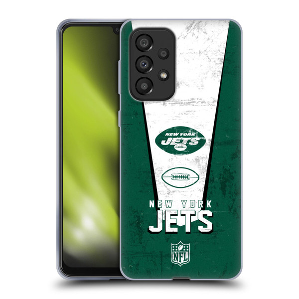 NFL New York Jets Logo Art Banner Soft Gel Case for Samsung Galaxy A33 5G (2022)