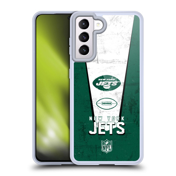 NFL New York Jets Logo Art Banner Soft Gel Case for Samsung Galaxy S21 5G