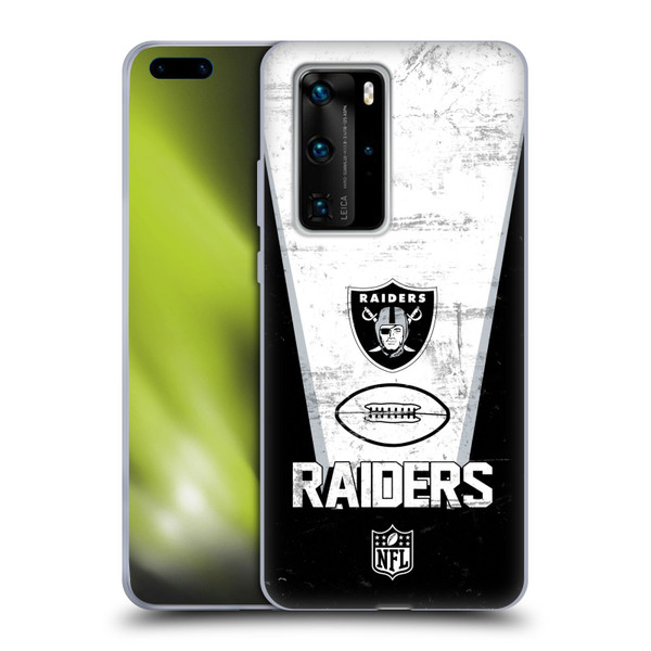 NFL Las Vegas Raiders Logo Art Banner 100th Soft Gel Case for Huawei P40 Pro / P40 Pro Plus 5G