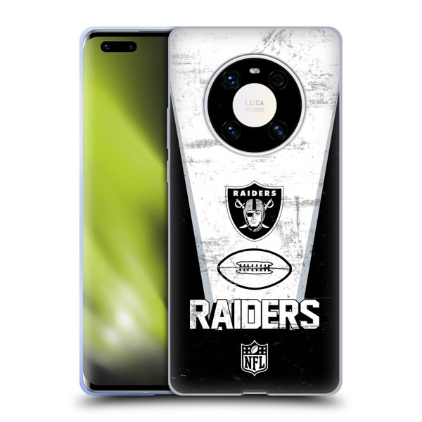 NFL Las Vegas Raiders Logo Art Banner 100th Soft Gel Case for Huawei Mate 40 Pro 5G