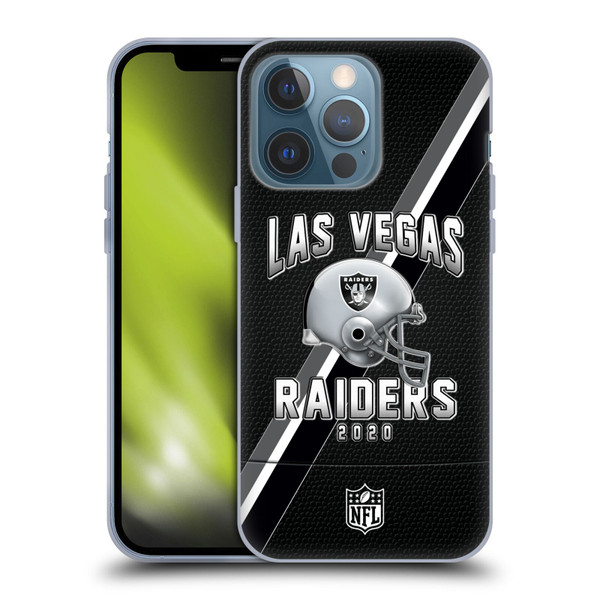 NFL Las Vegas Raiders Logo Art Football Stripes 100th Soft Gel Case for Apple iPhone 13 Pro