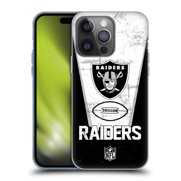 NFL Las Vegas Raiders Logo Art Banner 100th Soft Gel Case for Apple iPhone 14 Pro