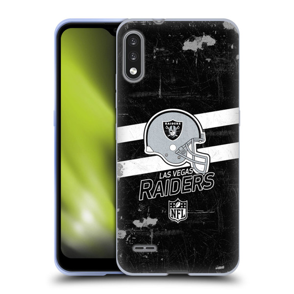 NFL Las Vegas Raiders Logo Art Helmet Distressed Look 100th Soft Gel Case for LG K22