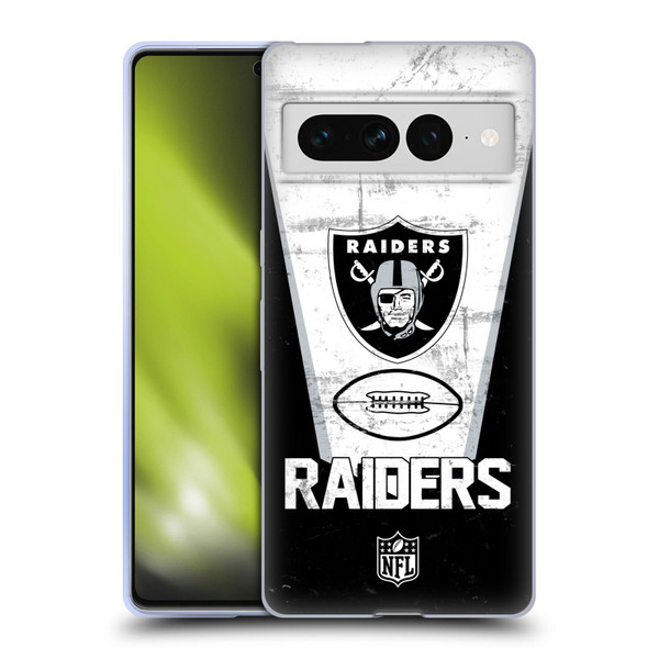 NFL Las Vegas Raiders Logo Art Banner 100th Soft Gel Case for Google Pixel 7 Pro