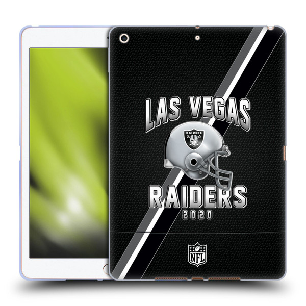 NFL Las Vegas Raiders Logo Art Football Stripes 100th Soft Gel Case for Apple iPad 10.2 2019/2020/2021