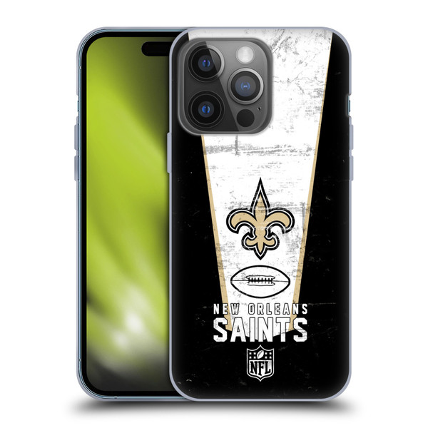NFL New Orleans Saints Logo Art Banner Soft Gel Case for Apple iPhone 14 Pro